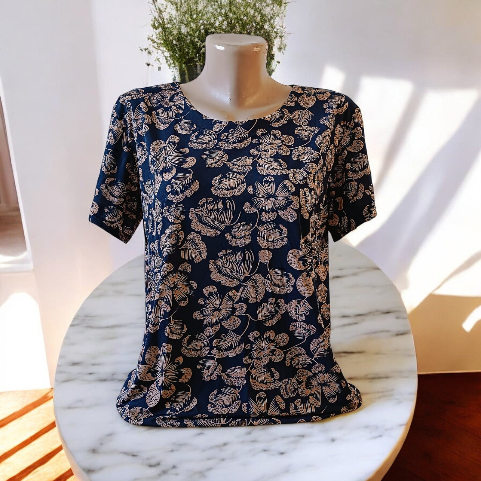 Bluza imprimeu Floral XL-5XL maneca scurta