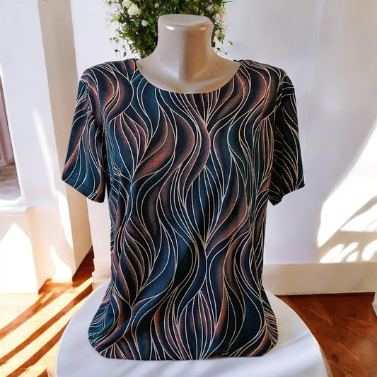 Bluza imprimeu Floral XL-5XL maneca scurta