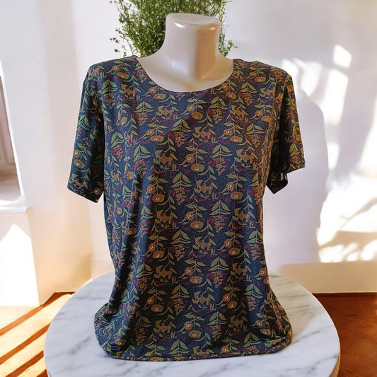 Bluza imprimeu Floral XL-5XL maneca scurta