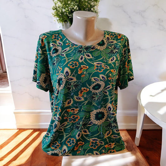 Bluza imprimeu Floral XL-5XL maneca scurta