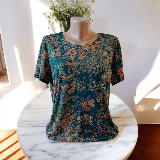Bluza imprimeu Floral XL-5XL maneca scurta