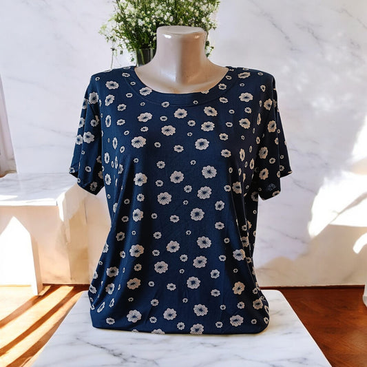 Bluza imprimeu Floral XL-5XL maneca scurta