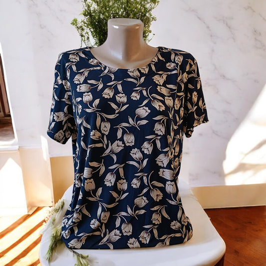 Bluza imprimeu Floral XL-5XL maneca scurta