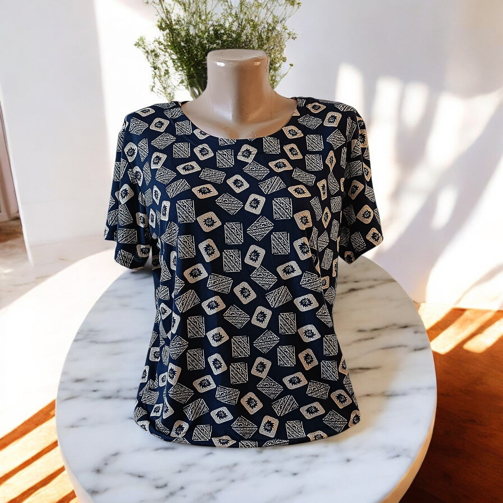 Bluza imprimeu Floral XL-5XL maneca scurta