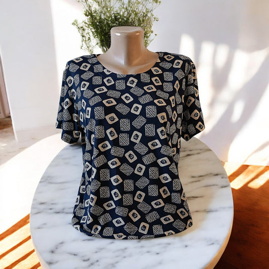Bluza imprimeu Floral XL-5XL maneca scurta