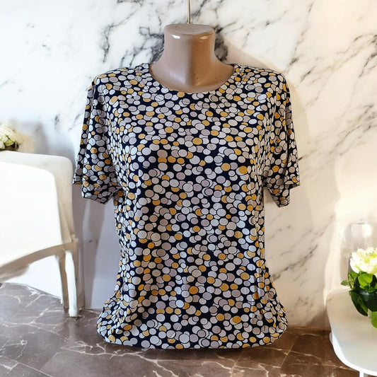 Bluze cu imprimeu si rotunde la gat XL-5XL