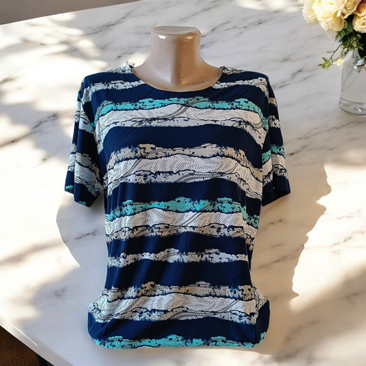 Bluze cu imprimeu si rotunde la gat XL-5XL