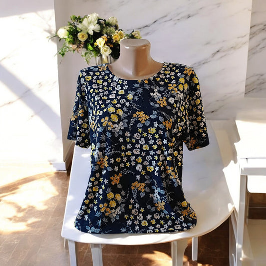 Bluze cu imprimeu si rotunde la gat XL-5XL