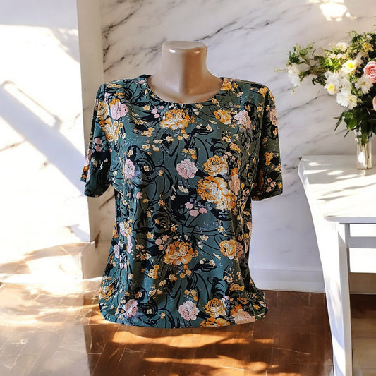 Bluze cu imprimeu si rotunde la gat XL-5XL