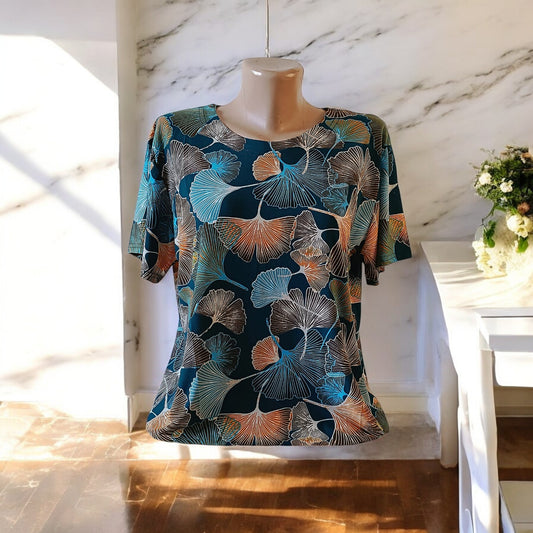 Bluze cu imprimeu si rotunde la gat XL-5XL