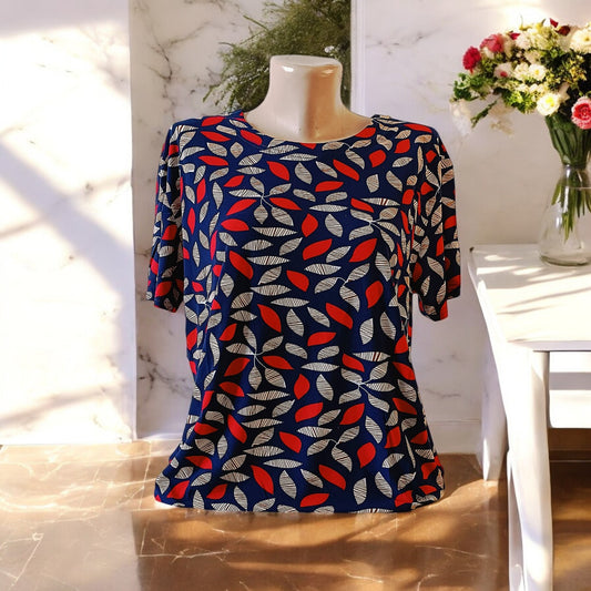 Bluze cu imprimeu si rotunde la gat XL-5XL