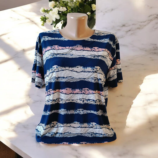 Bluze cu imprimeu si rotunde la gat XL-5XL