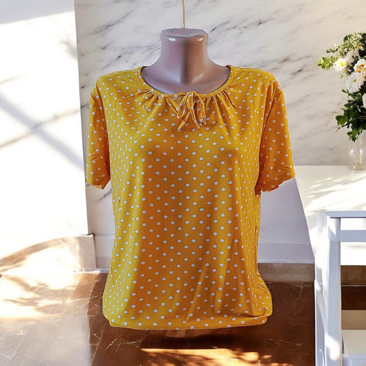 Bluze maneca scurta cu buline si snur XL-5XL