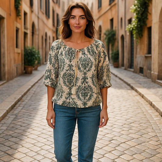 Bluza eleganta maneca 3/4 cu Snur