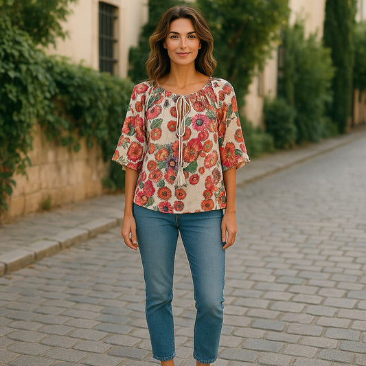 Bluza eleganta maneca 3/4 cu Snur