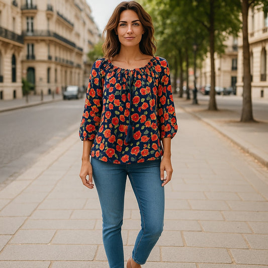 Bluza eleganta maneca 3/4 cu Snur