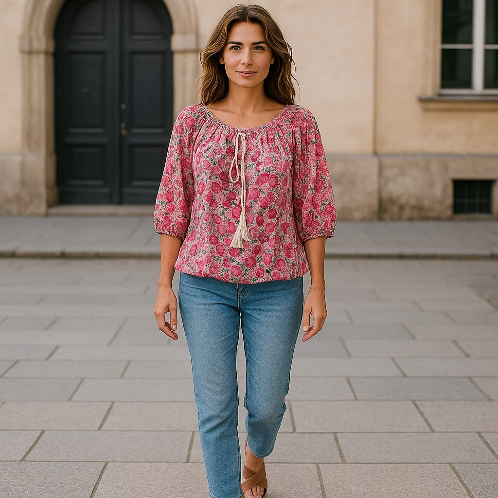 Bluza eleganta maneca 3/4 cu Snur
