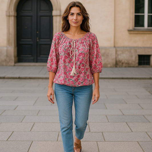 Bluza eleganta maneca 3/4 cu Snur