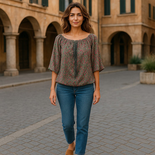 Bluza eleganta maneca 3/4 cu Snur