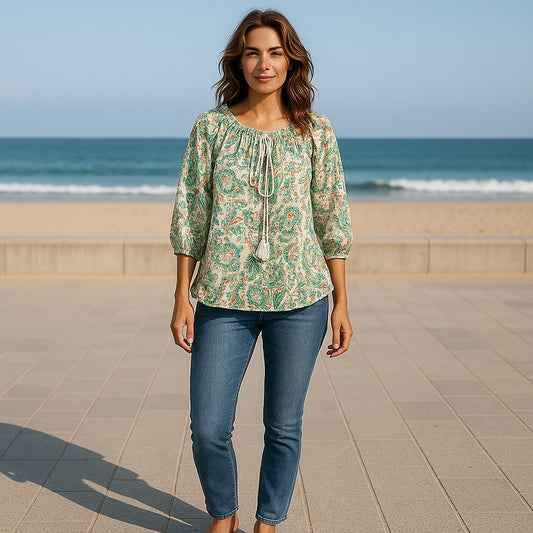 Bluza eleganta maneca 3/4 cu Snur