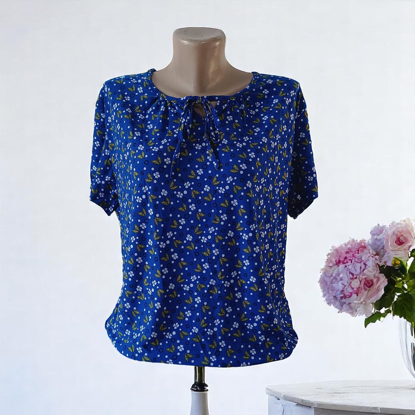 Bluza imprimeu Floral XL-5XL maneca scurta