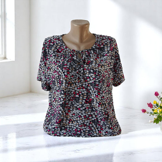 Bluza imprimeu Floral XL-5XL maneca scurta