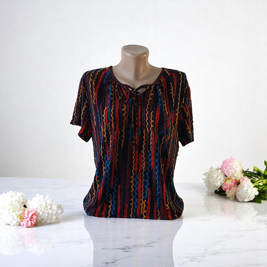 Bluza imprimeu Floral XL-5XL maneca scurta