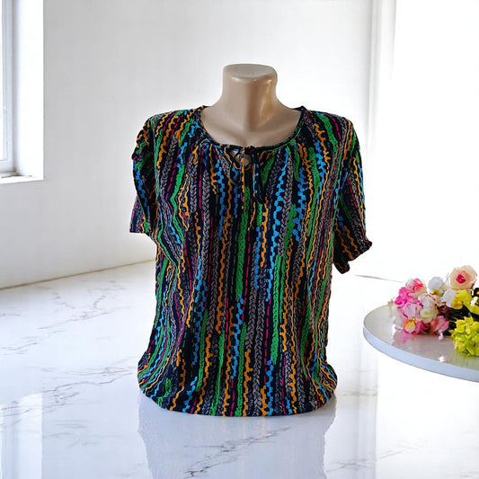 Bluza imprimeu Floral XL-5XL maneca scurta