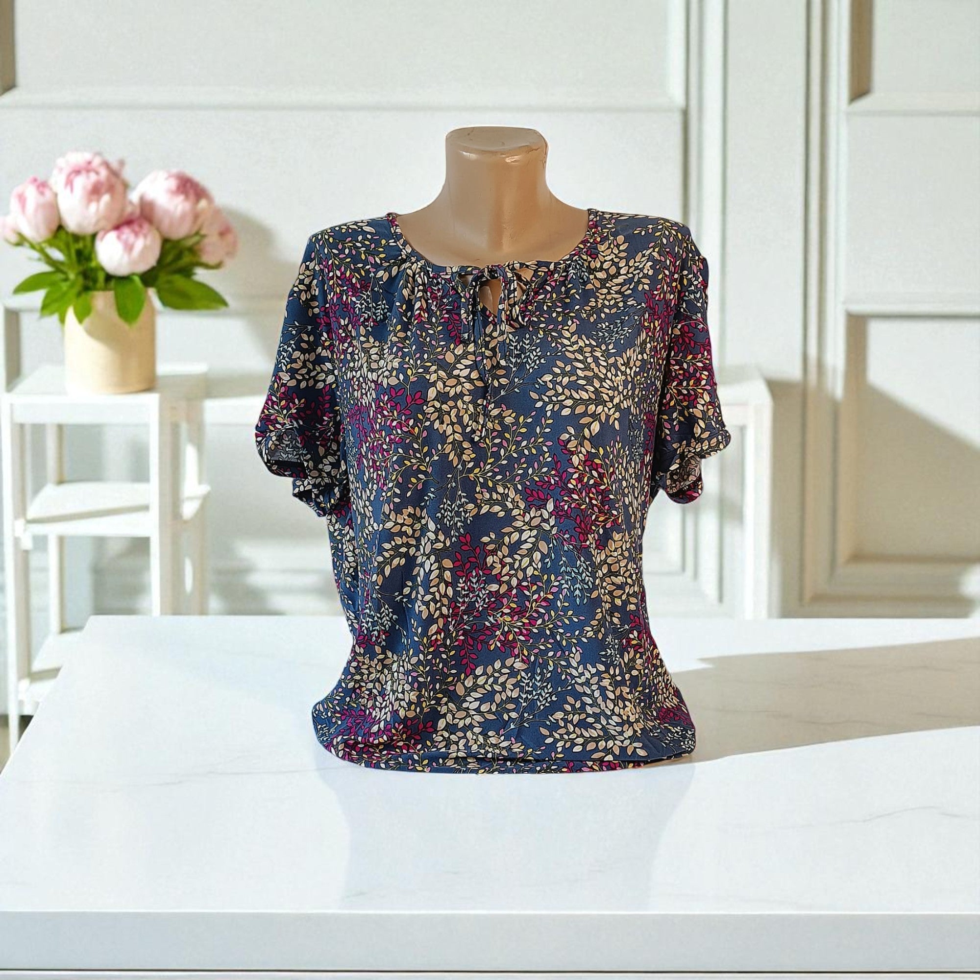 Bluza imprimeu Floral XL-5XL maneca scurta