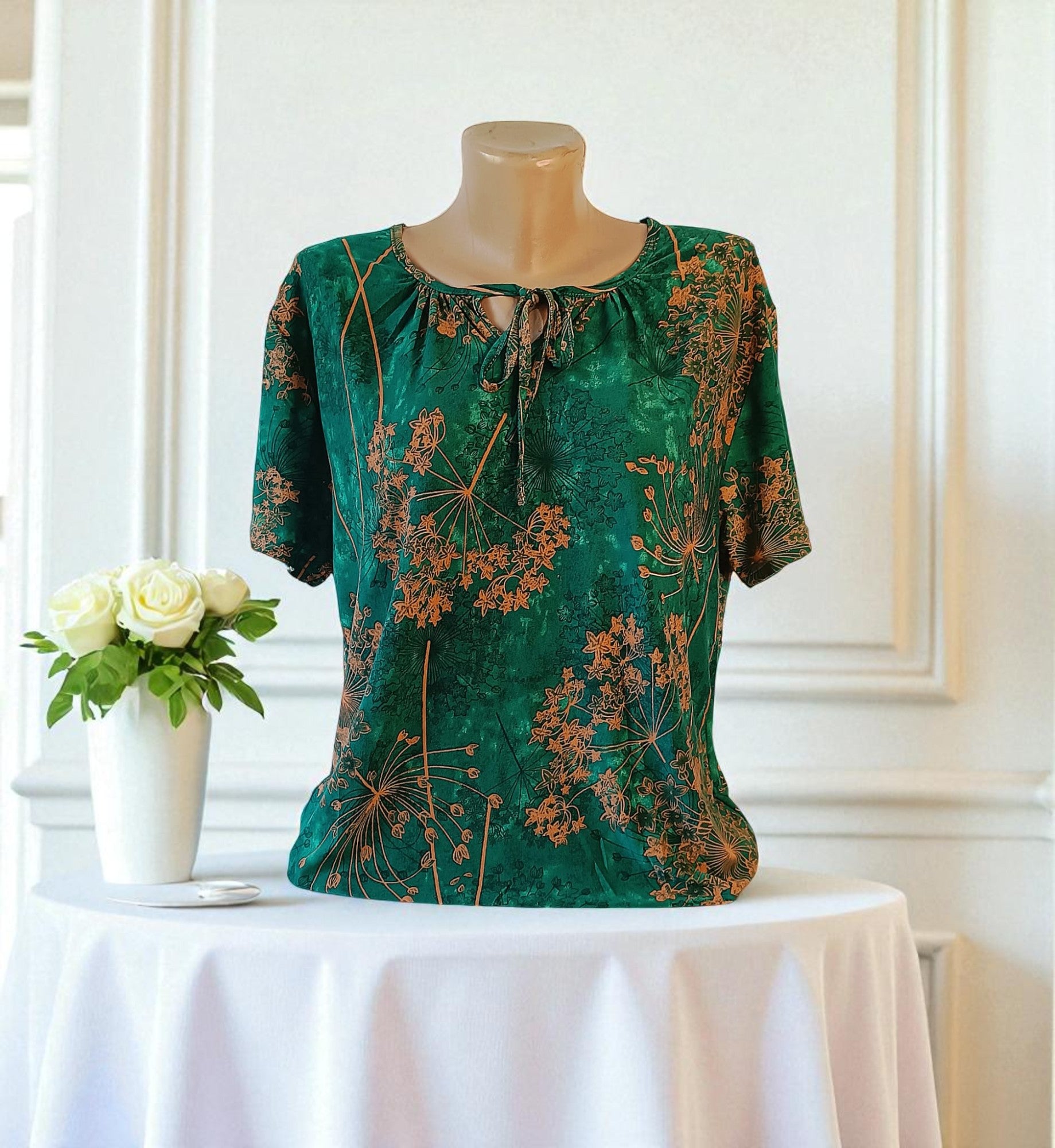 Bluza imprimeu Floral XL-5XL maneca scurta