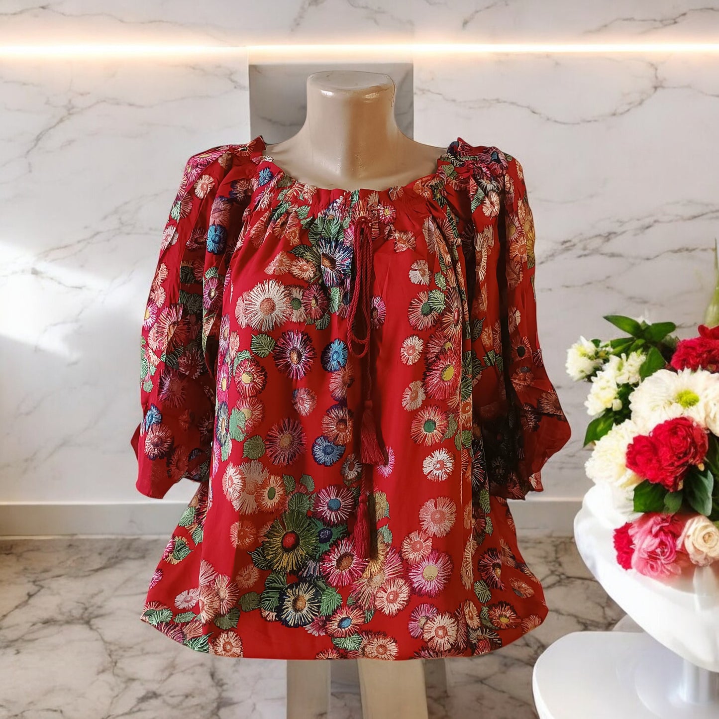 Bluza eleganta maneca 3/4 cu Snur