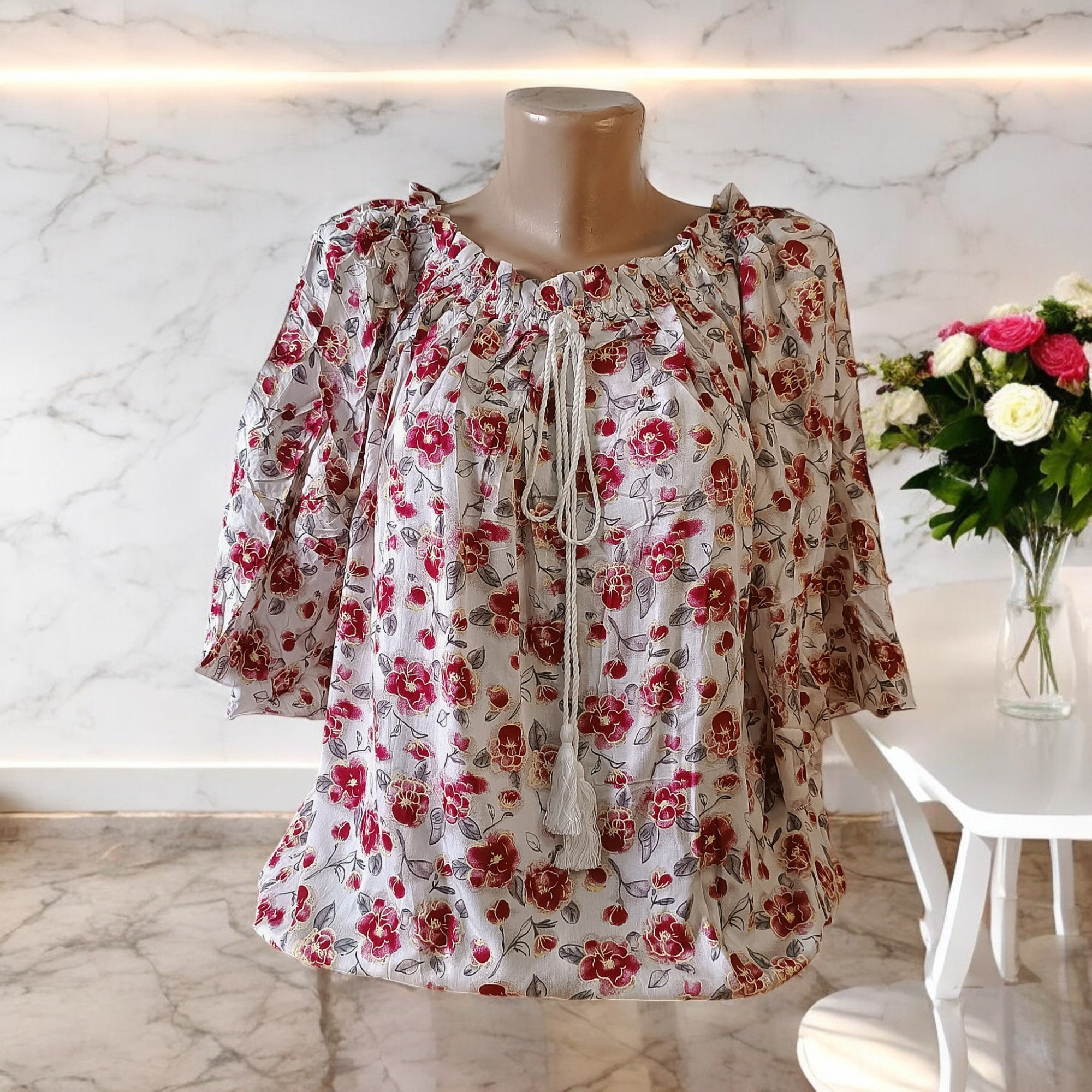 Bluza eleganta maneca 3/4 cu Snur