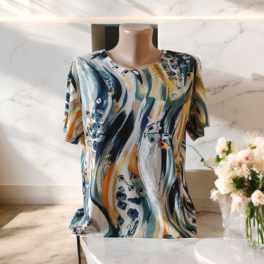 Bluza imprimeu Floral XL-5XL maneca scurta