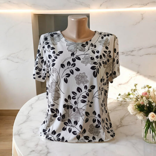 Bluza imprimeu Floral XL-5XL maneca scurta