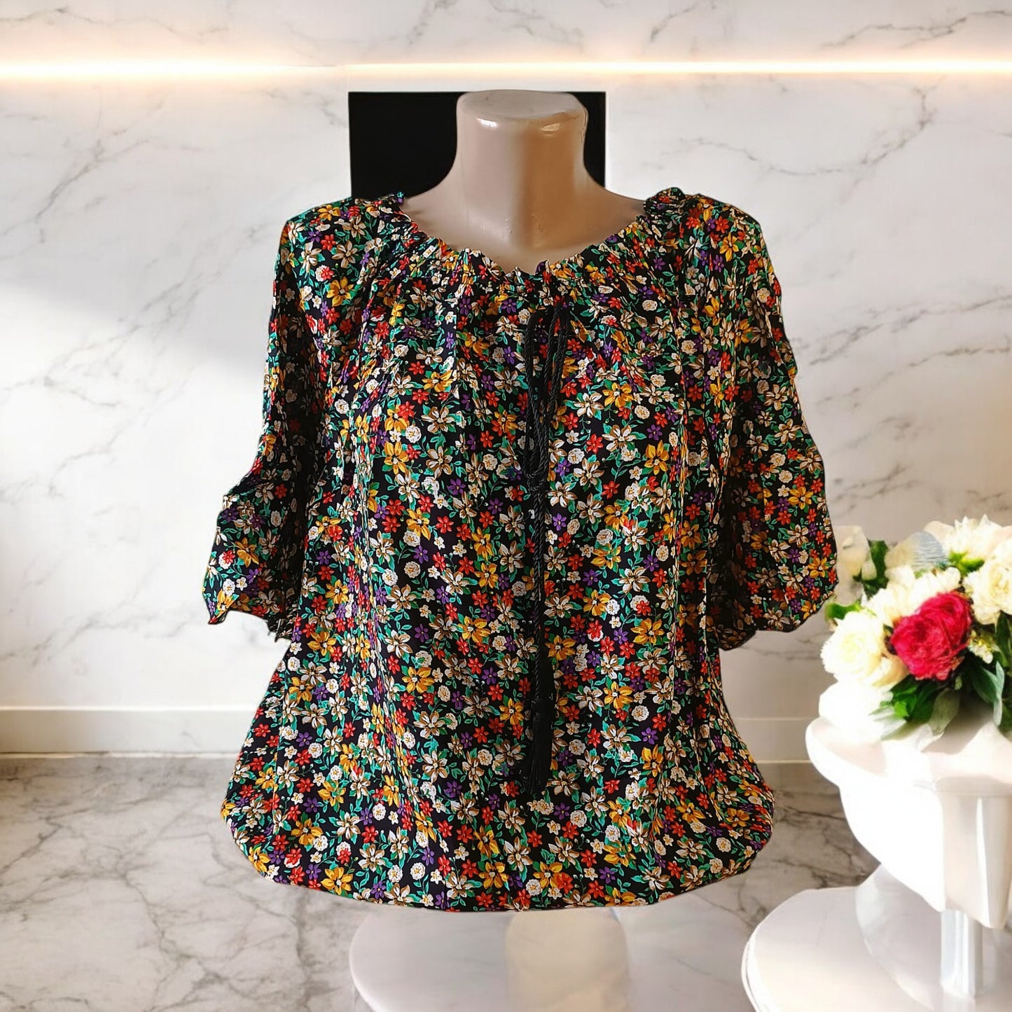 Bluza eleganta maneca 3/4 cu Snur