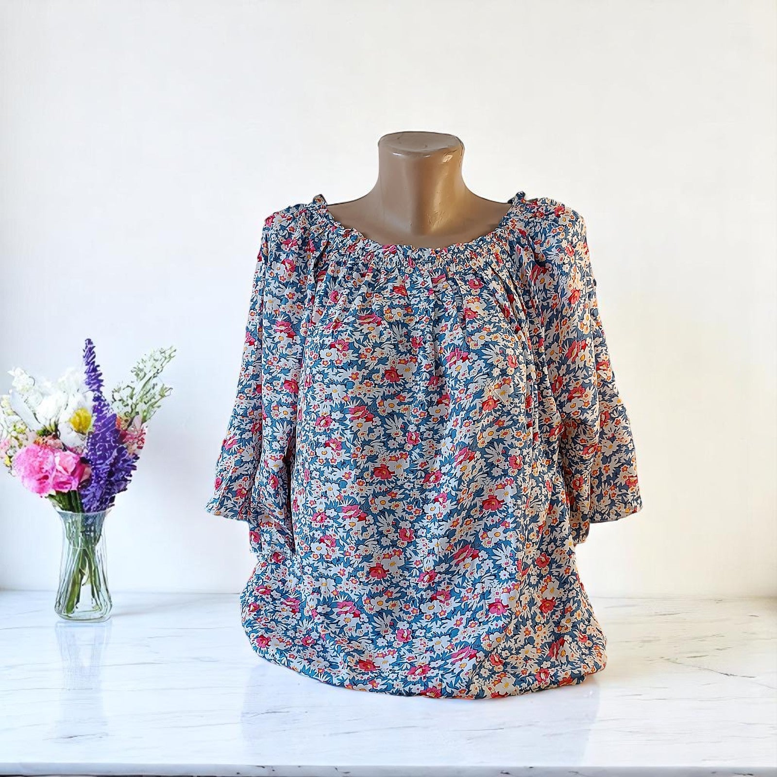 Bluze din In cu imprimeu 4XL-6XL