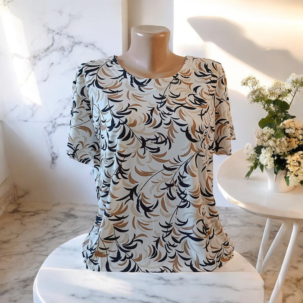 Bluza imprimeu Floral XL-5XL maneca scurta