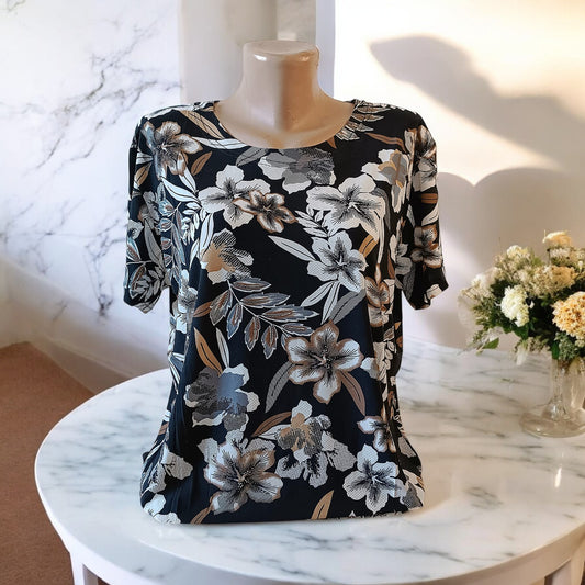 Bluza imprimeu Floral XL-5XL maneca scurta