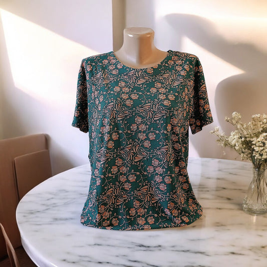Bluza imprimeu Floral XL-5XL maneca scurta
