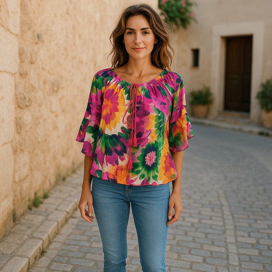 Bluza eleganta maneca 3/4 cu Snur