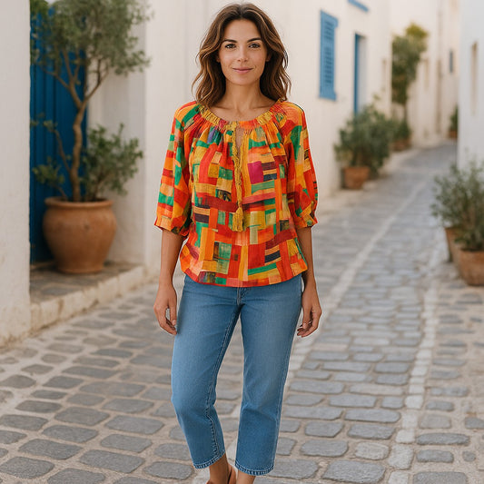 Bluza eleganta maneca 3/4 cu Snur