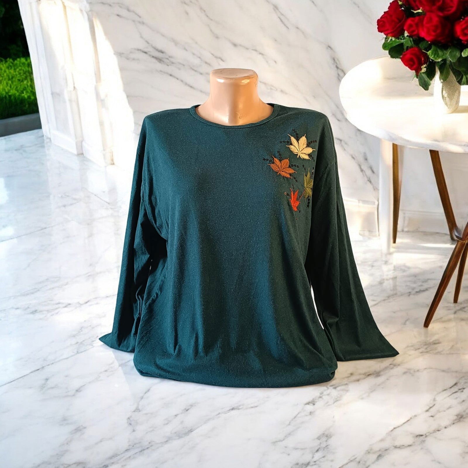 Bluza fashion cu guler rotund si imprimeu floral - AMG SHOP -  - 