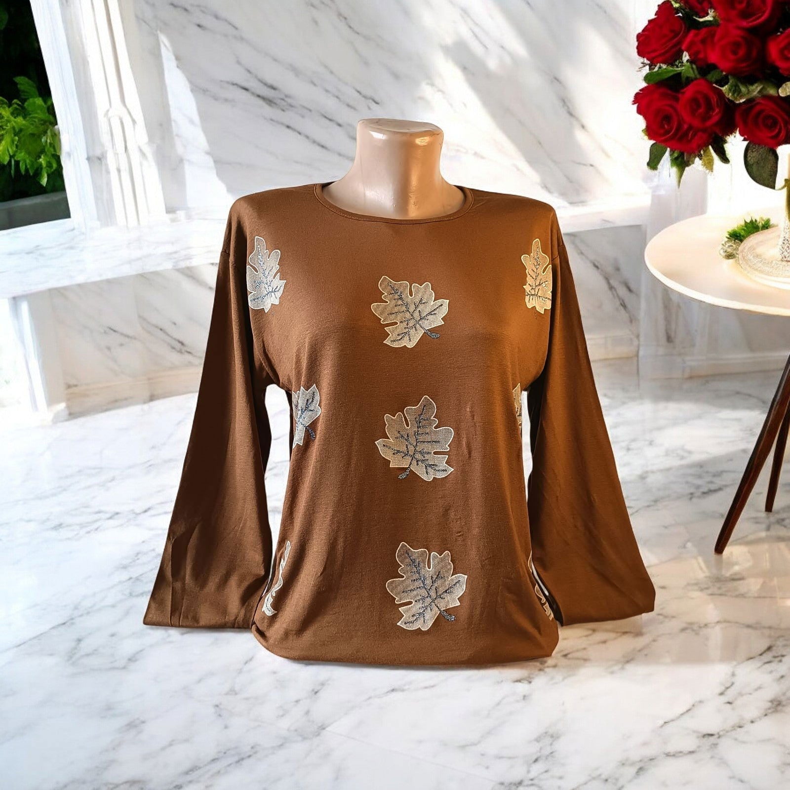 Bluza fashion cu guler rotund si maneca lunga - AMG SHOP -  - 