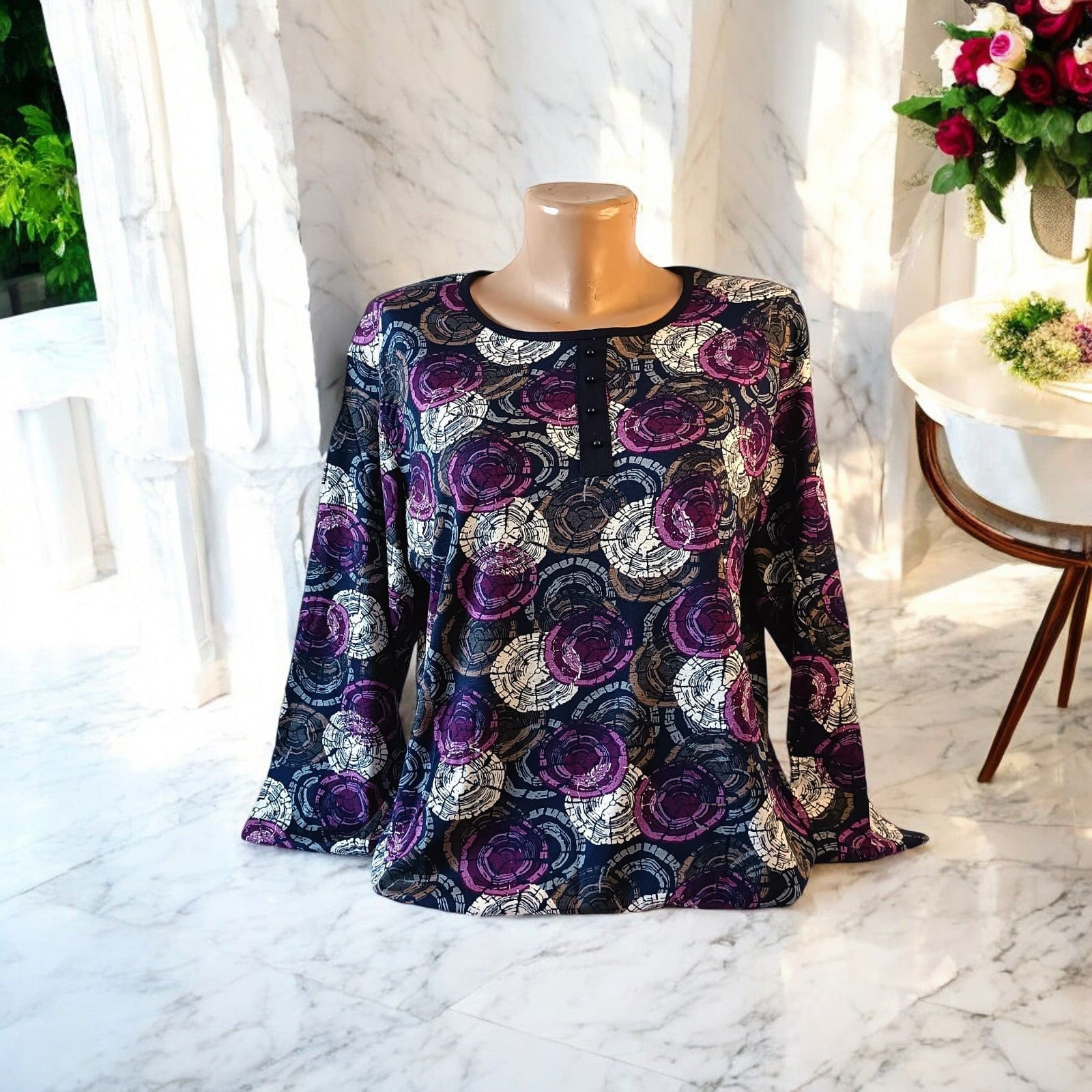 Bluza maneca lunga si nasturi la gat - AMG SHOP -  - 