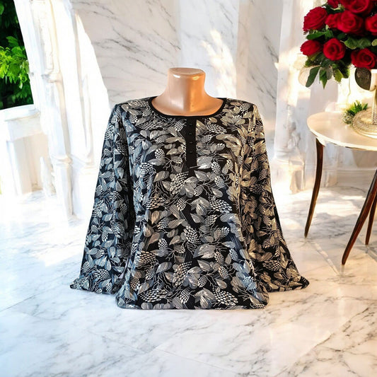 Bluza maneca lunga si nasturi la gat - AMG SHOP -  - 