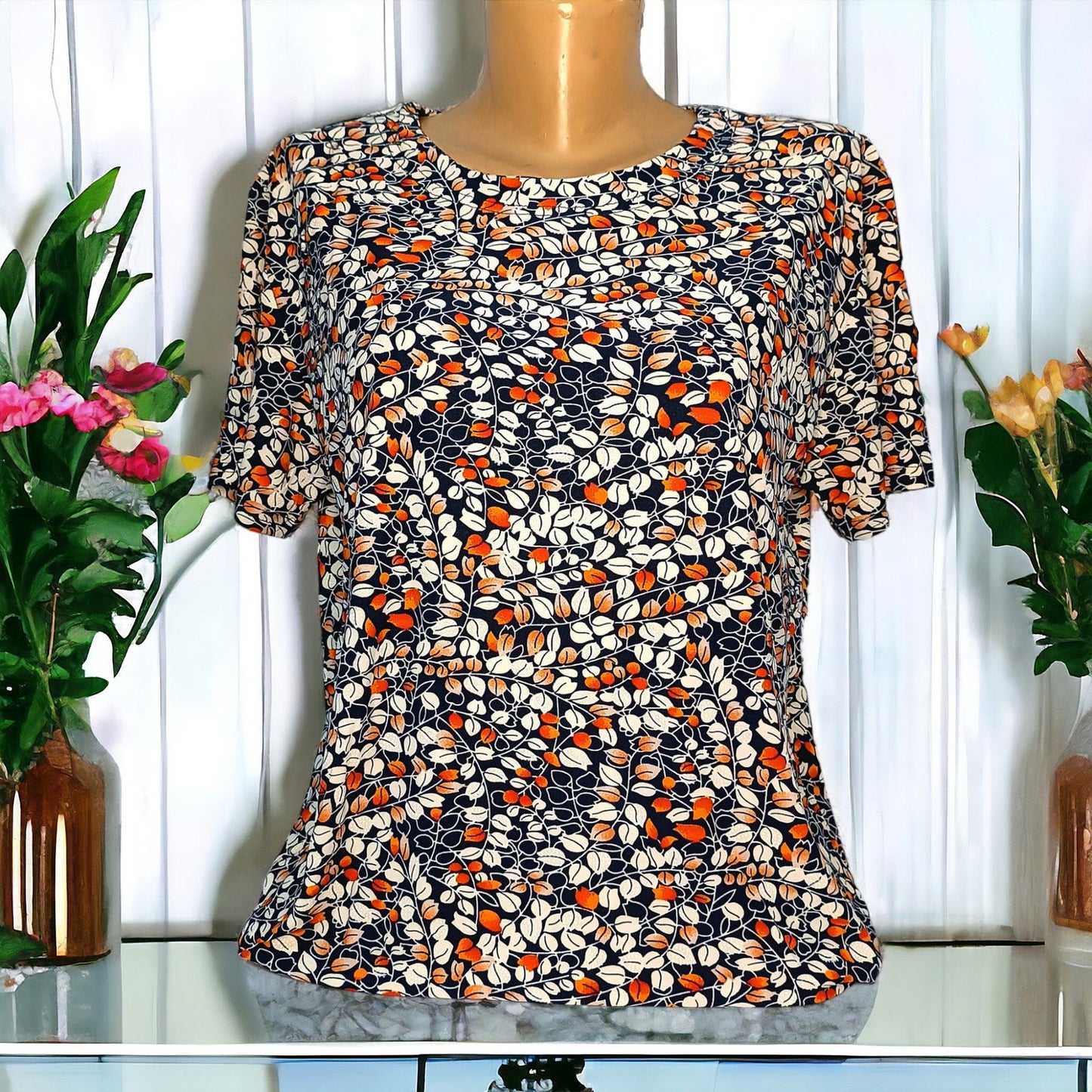 Bluze cu imprimeu si rotunde la gat XL-5XL - AMG SHOP -  - 
