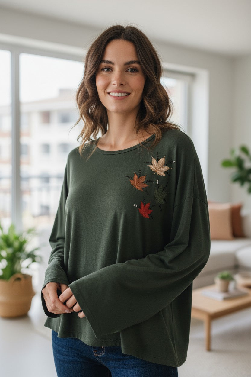 Bluza fashion cu guler rotund si imprimeu floral