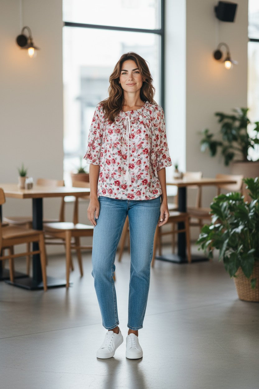 Bluza eleganta maneca 3/4 cu Snur