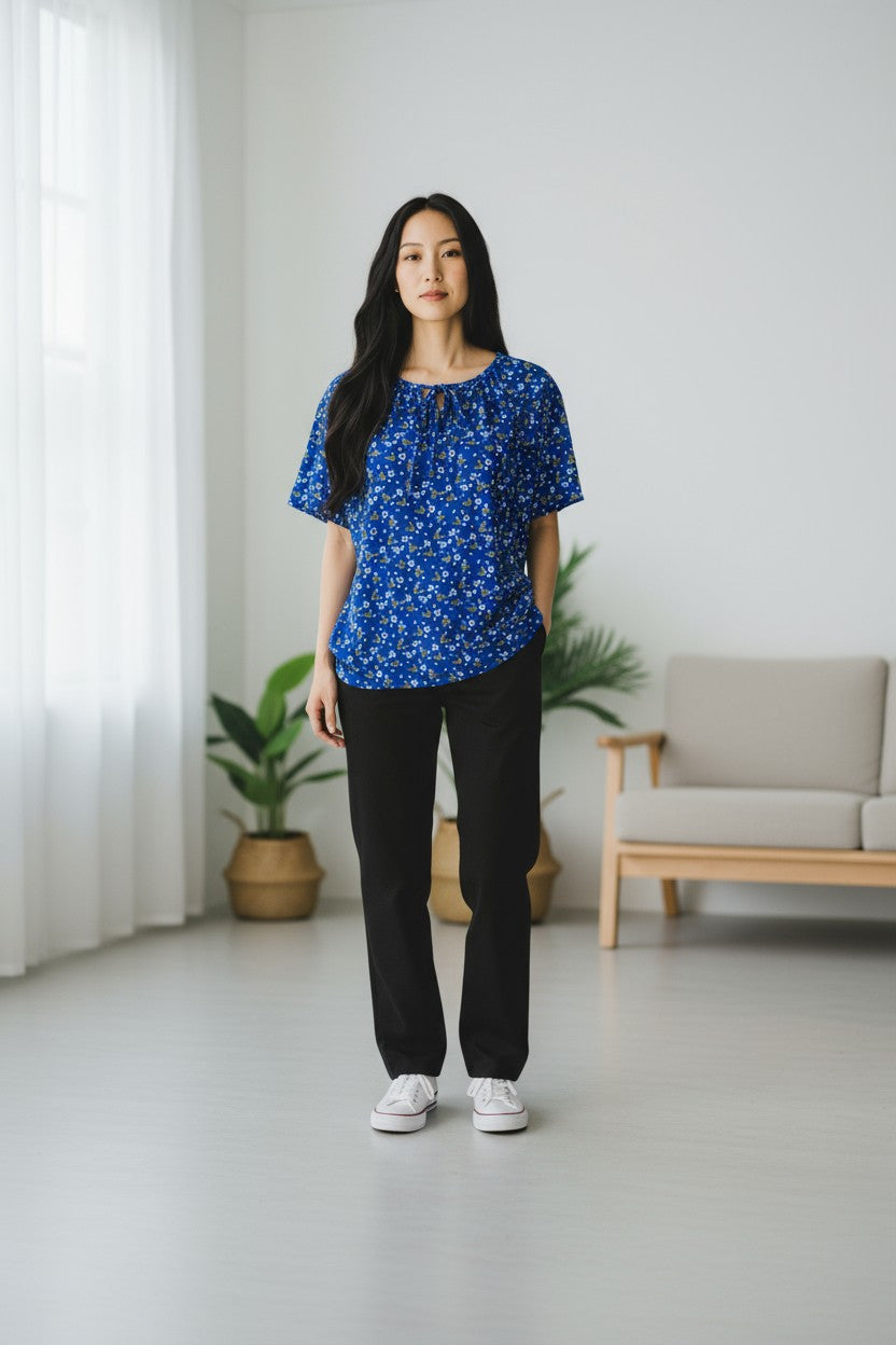 Bluza imprimeu Floral XL-5XL maneca scurta
