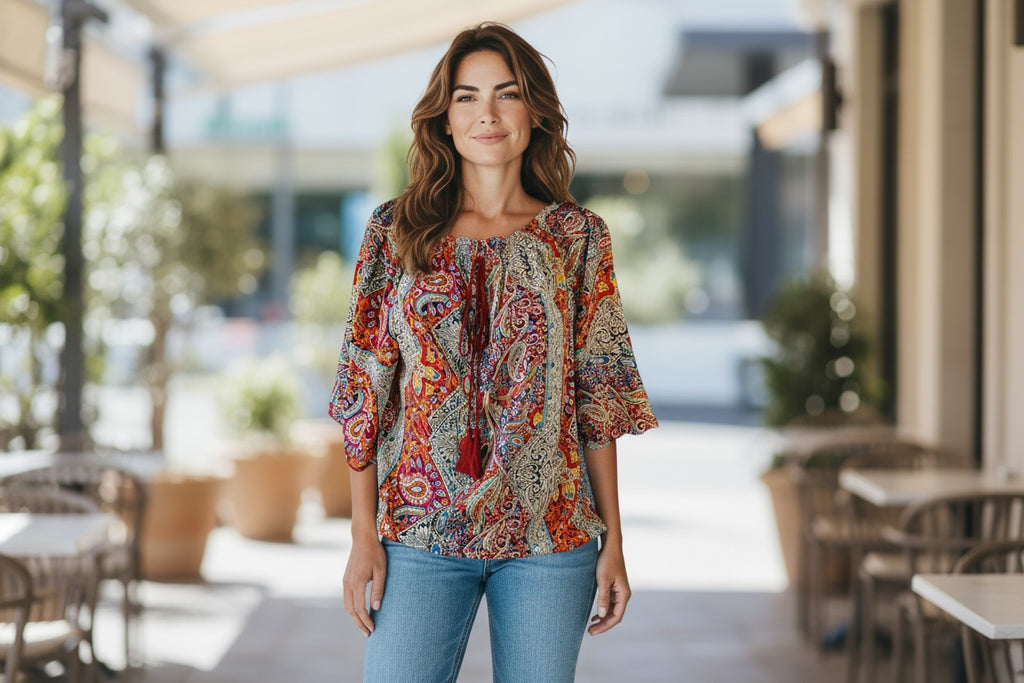 Bluza eleganta maneca 3/4 cu snur